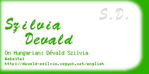 szilvia devald business card